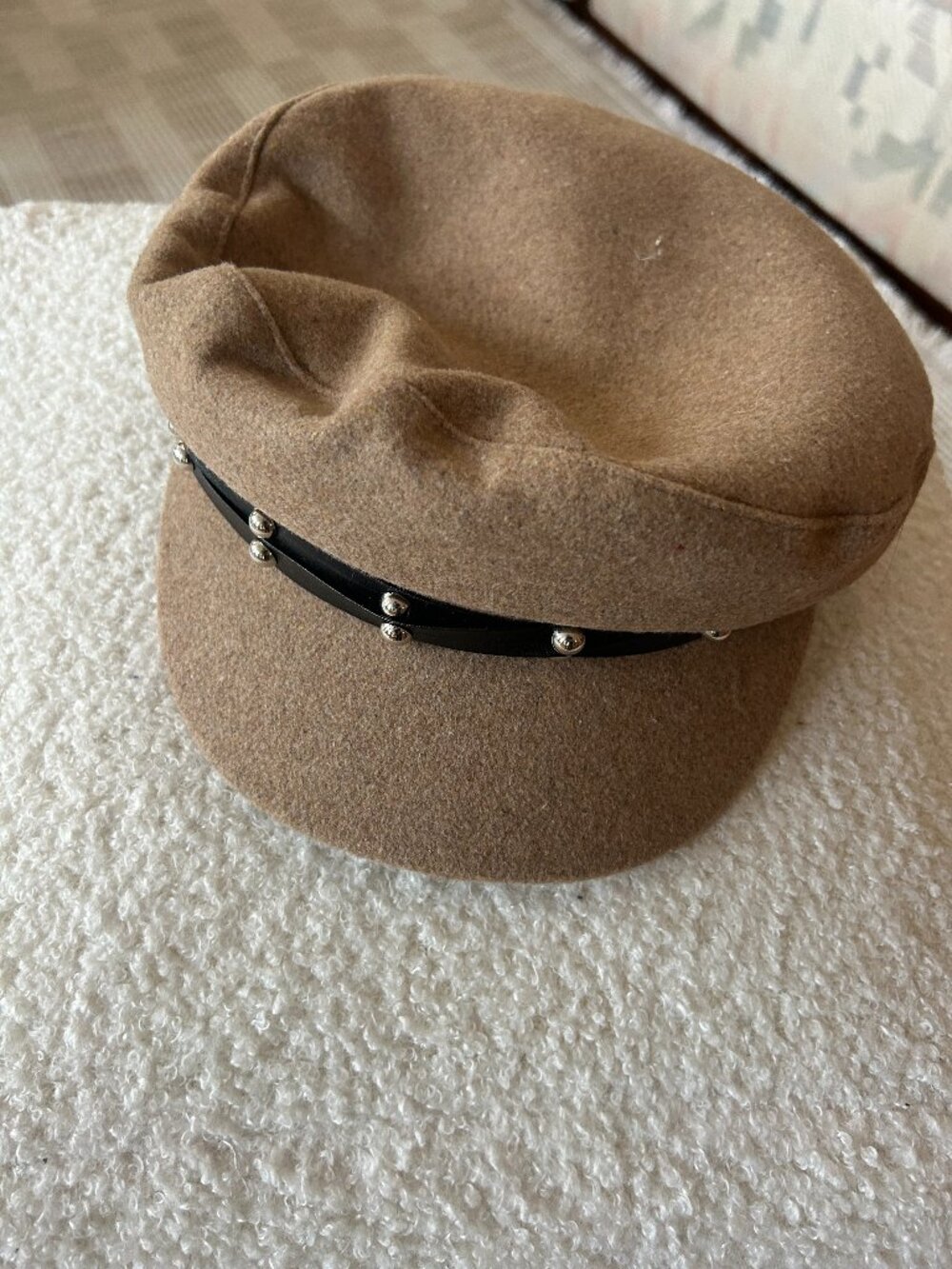 Inc international concepts Women's embellished Skipper Cap Camel color